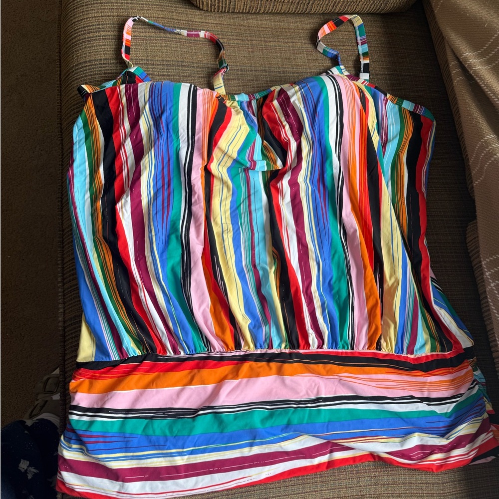 Swimsuits For All Colorful Striped Camisole
